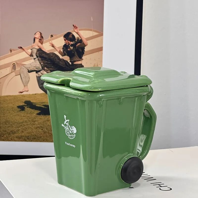 3D Sculpted Trash Can Recycling Bin Mug 7
