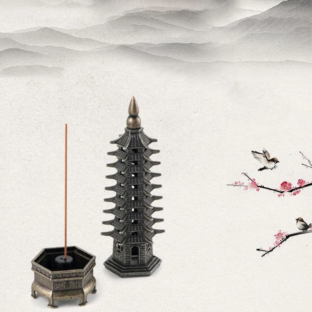 Feng Shui Vertical Wenchang Pagoda Incense Burner 4