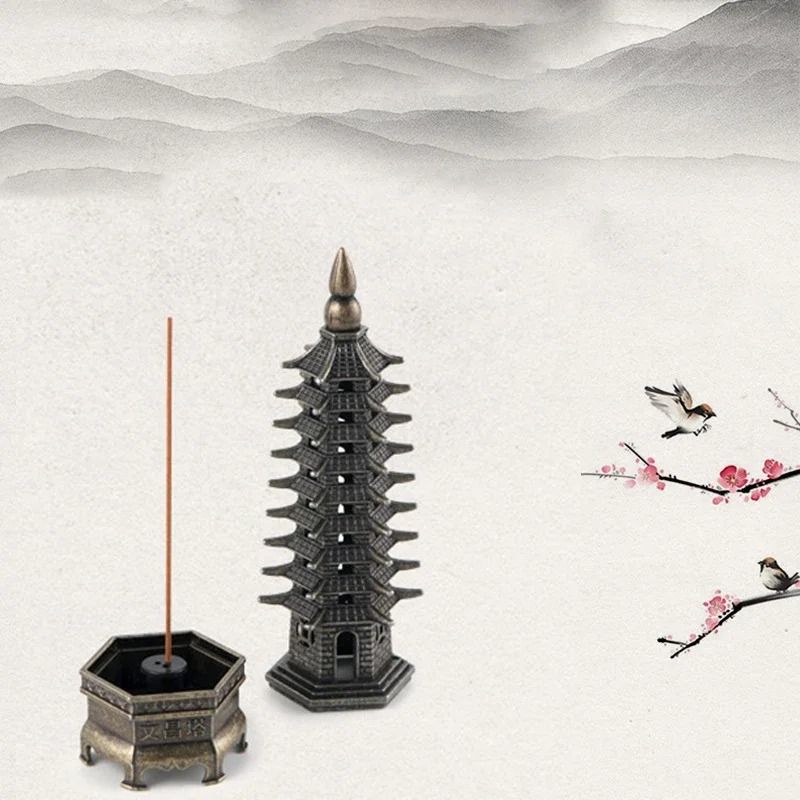 Feng Shui Vertical Wenchang Pagoda Incense Burner 4