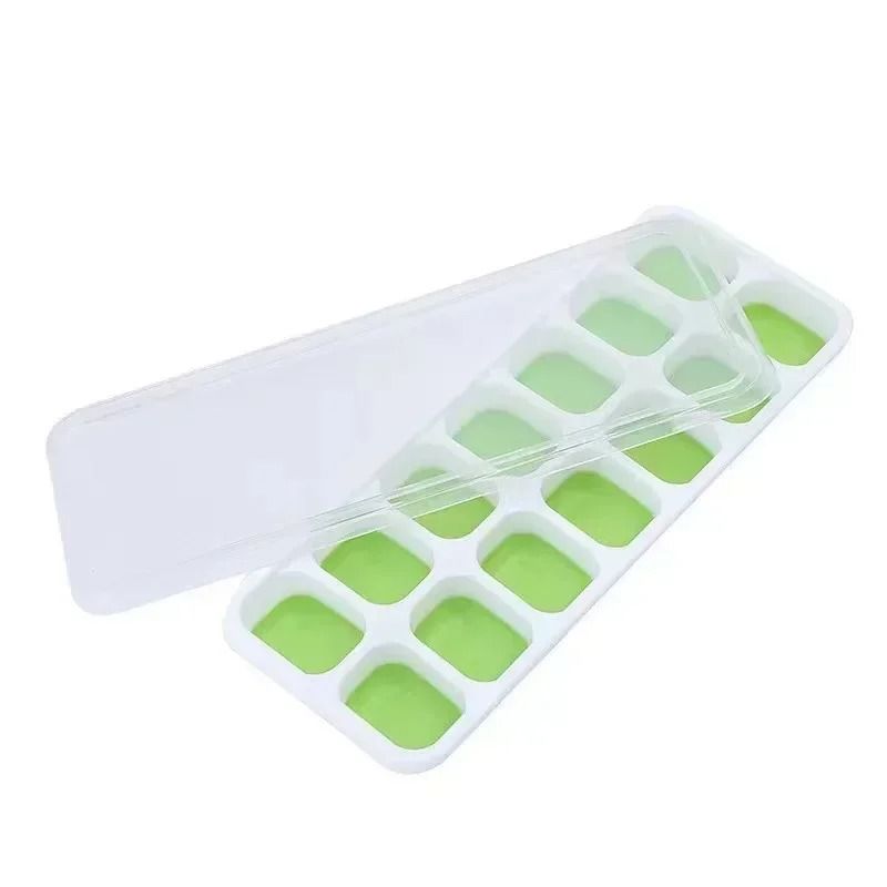 14Grid Square Silicone Ice Cube Tray With Lid 8