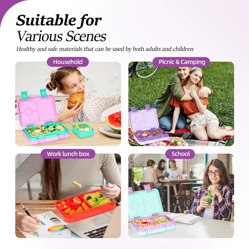 HighCapacity Cartoon Bento Microwaveable Lunch Box 3