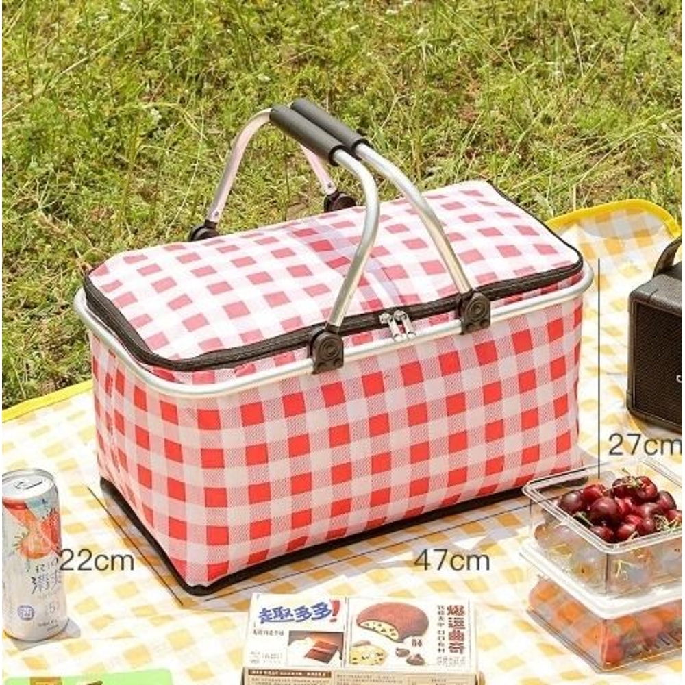 Folding Picnic Basket Outdoor Camping Insulation Bag 7