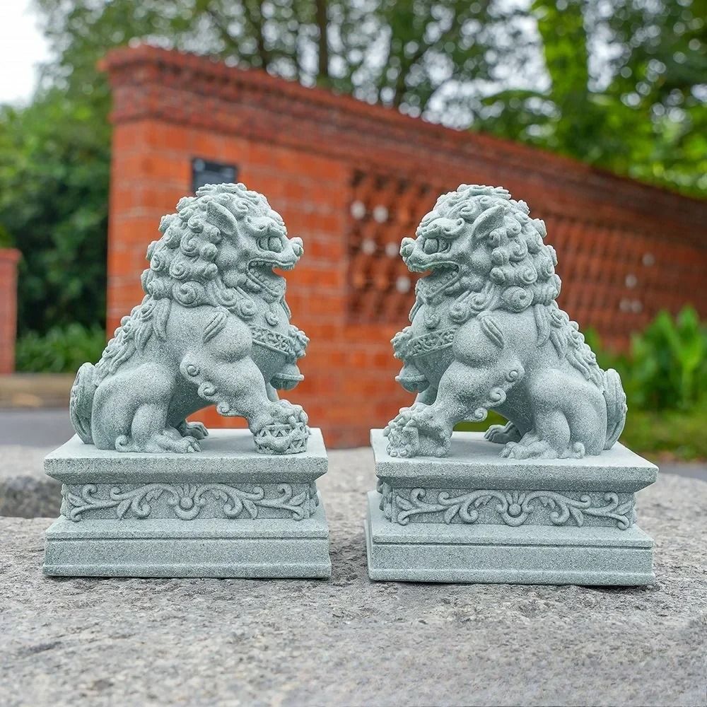 Lucky Wealth Stone Guardian Lion Pair 4