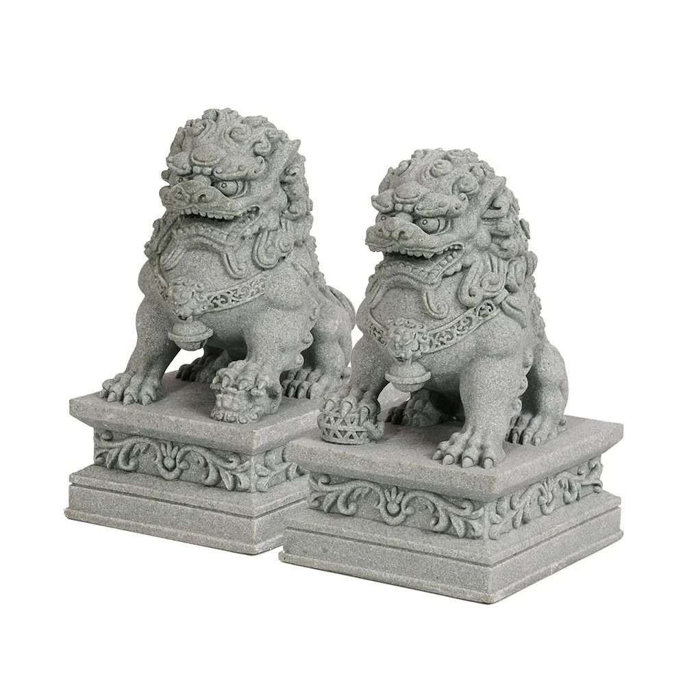 Lucky Wealth Stone Guardian Lion Pair 5