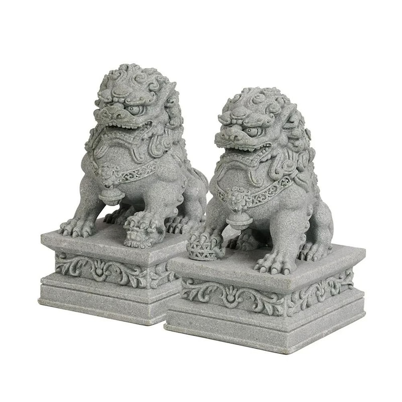Lucky Wealth Stone Guardian Lion Pair 5