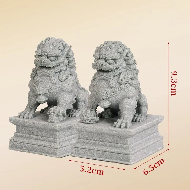Lucky Wealth Stone Guardian Lion Pair 7