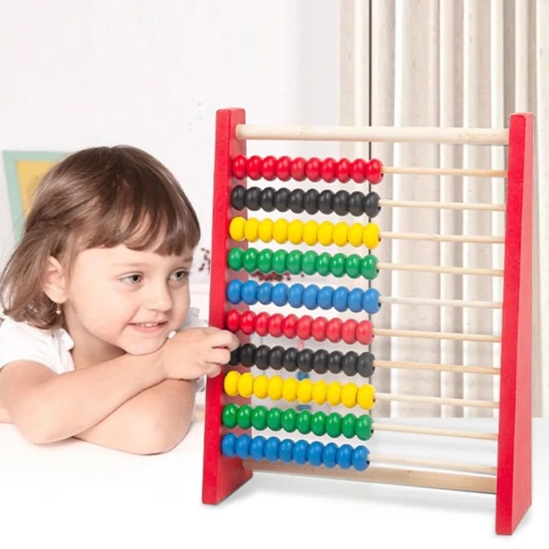 Wooden Montessori Abacus Intelligence Development Toy 0
