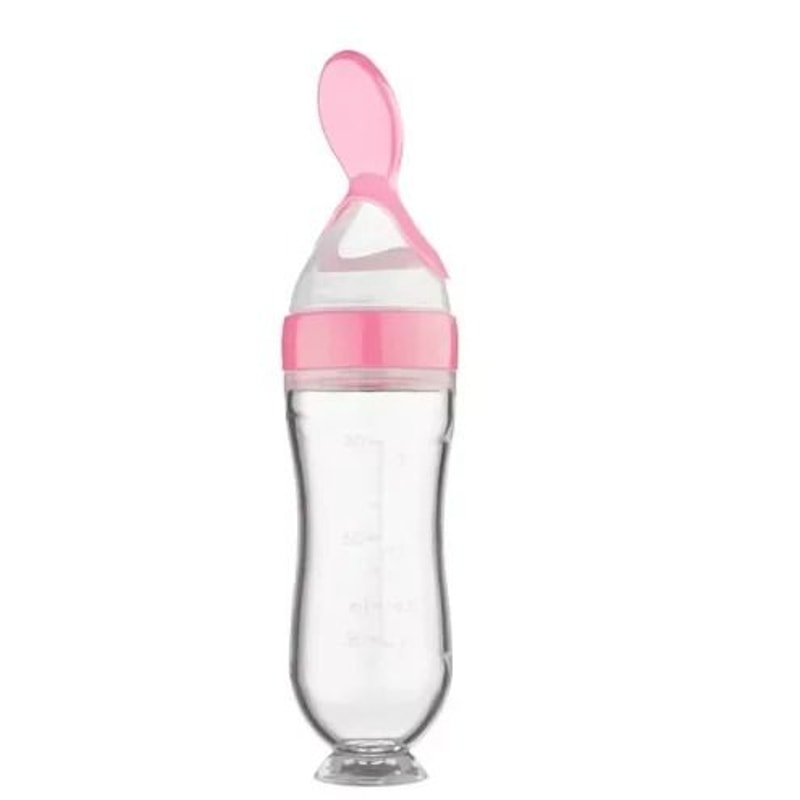 Silicone Squeeze Feeding Bottle With Integrated Supplement Spoon 6