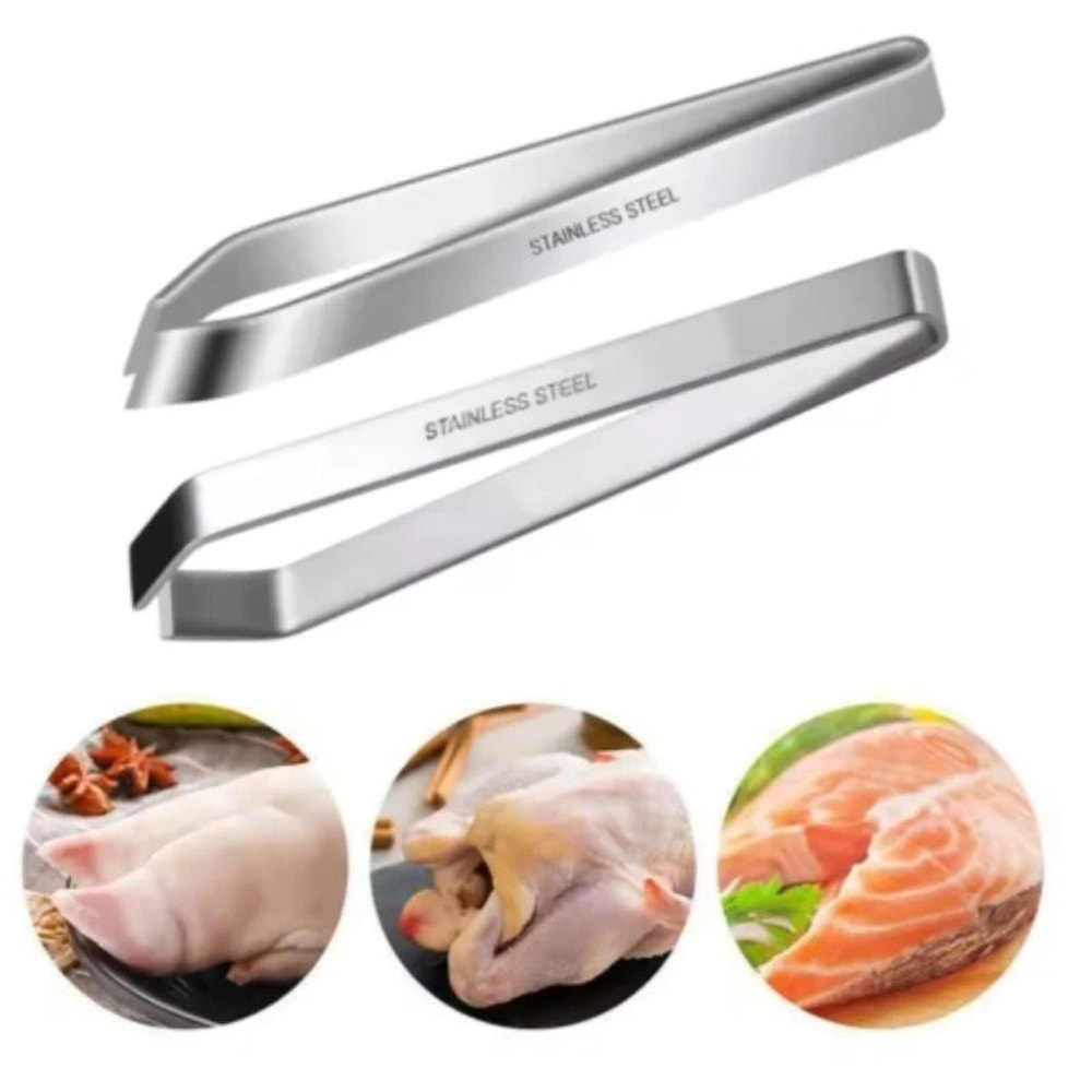 Stainless Steel Precision DeBoning Culinary Tweezers 1