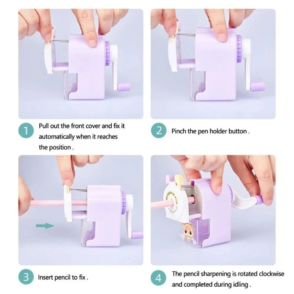 HighTorque Cute Cartoon HandCranked Mechanical Pencil Sharpener 4