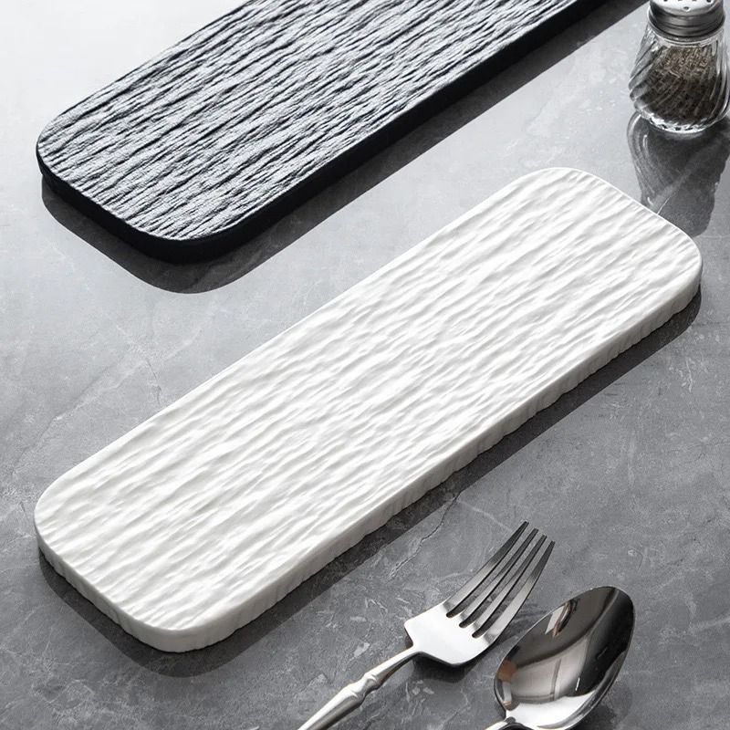 Stone Grain Ceramic Sushi Pastry Serving Tray 3