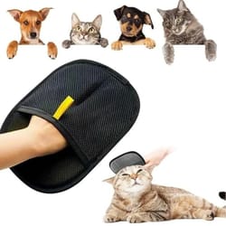 reusable electrostatic pet hair remover glove for grooming and carpets