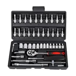 46-piece precision ratchet and socket tool set