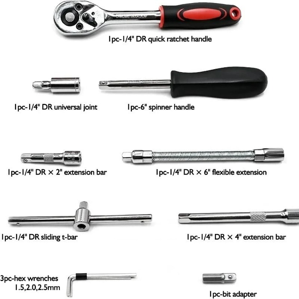 46Piece Precision Ratchet And Socket Tool Set 4