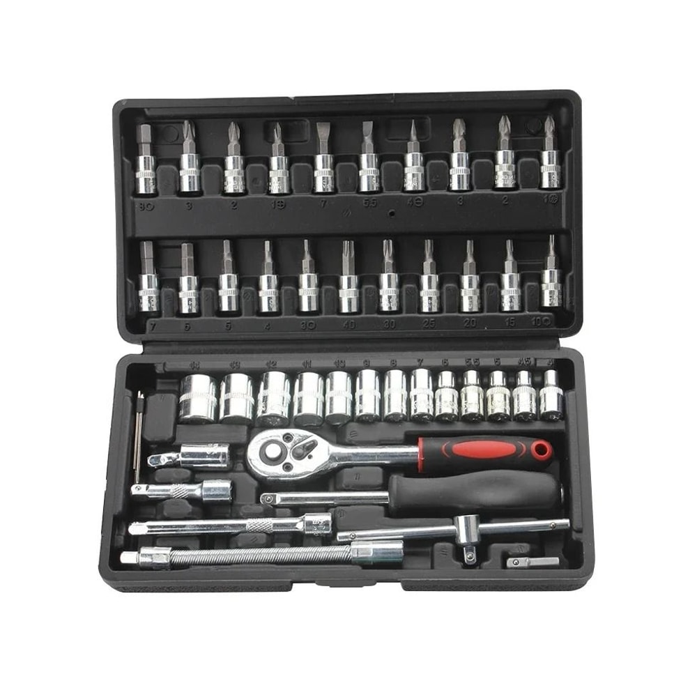 46Piece Precision Ratchet And Socket Tool Set 6
