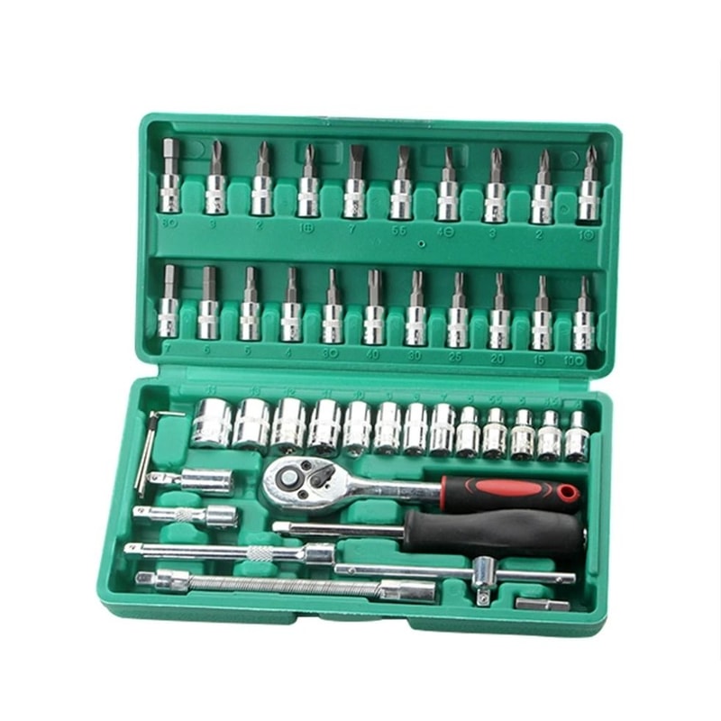 46Piece Precision Ratchet And Socket Tool Set 7