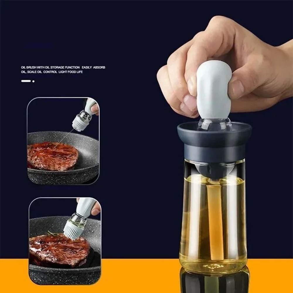 2in1 Glass Olive Oil Dispenser With Silicone Basting Brush 1