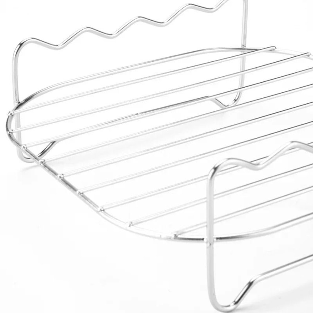 MultiLevel Stainless Steel Air Fryer Grill And Barbecue Skewer Rack 3