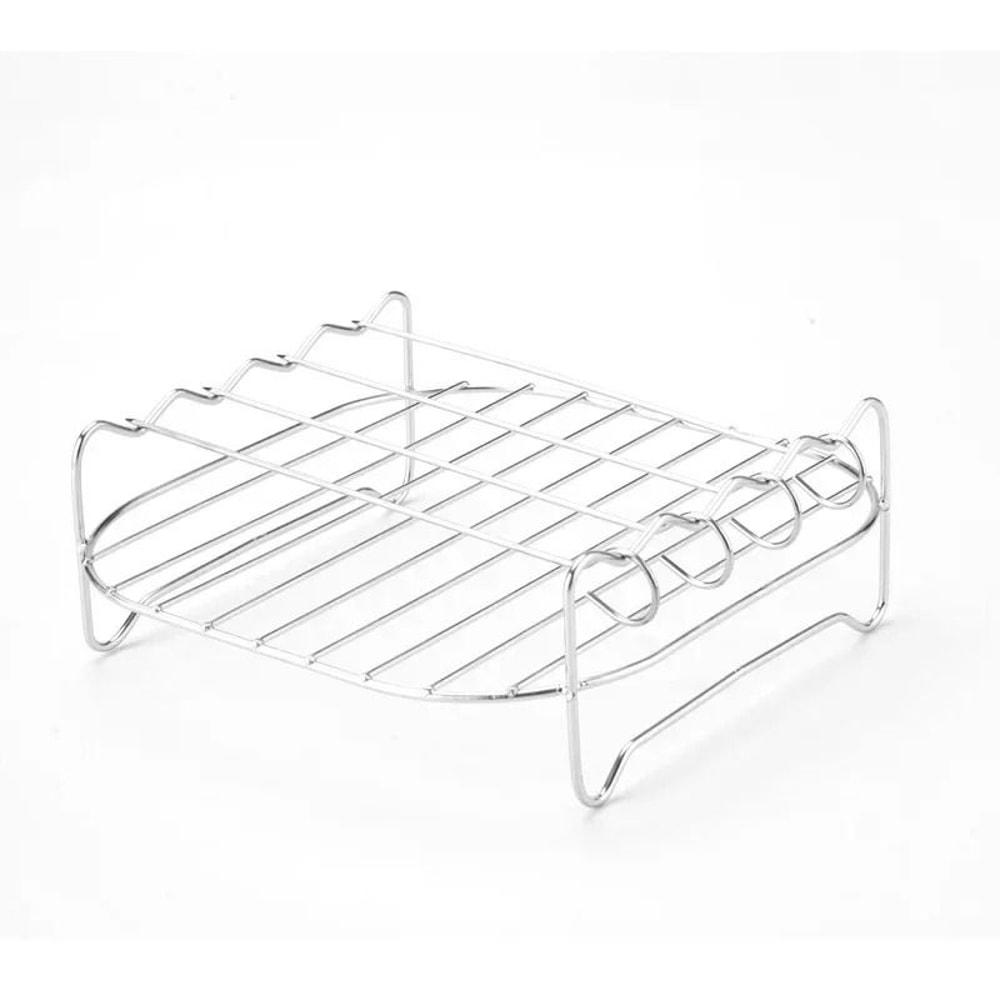 MultiLevel Stainless Steel Air Fryer Grill And Barbecue Skewer Rack 4