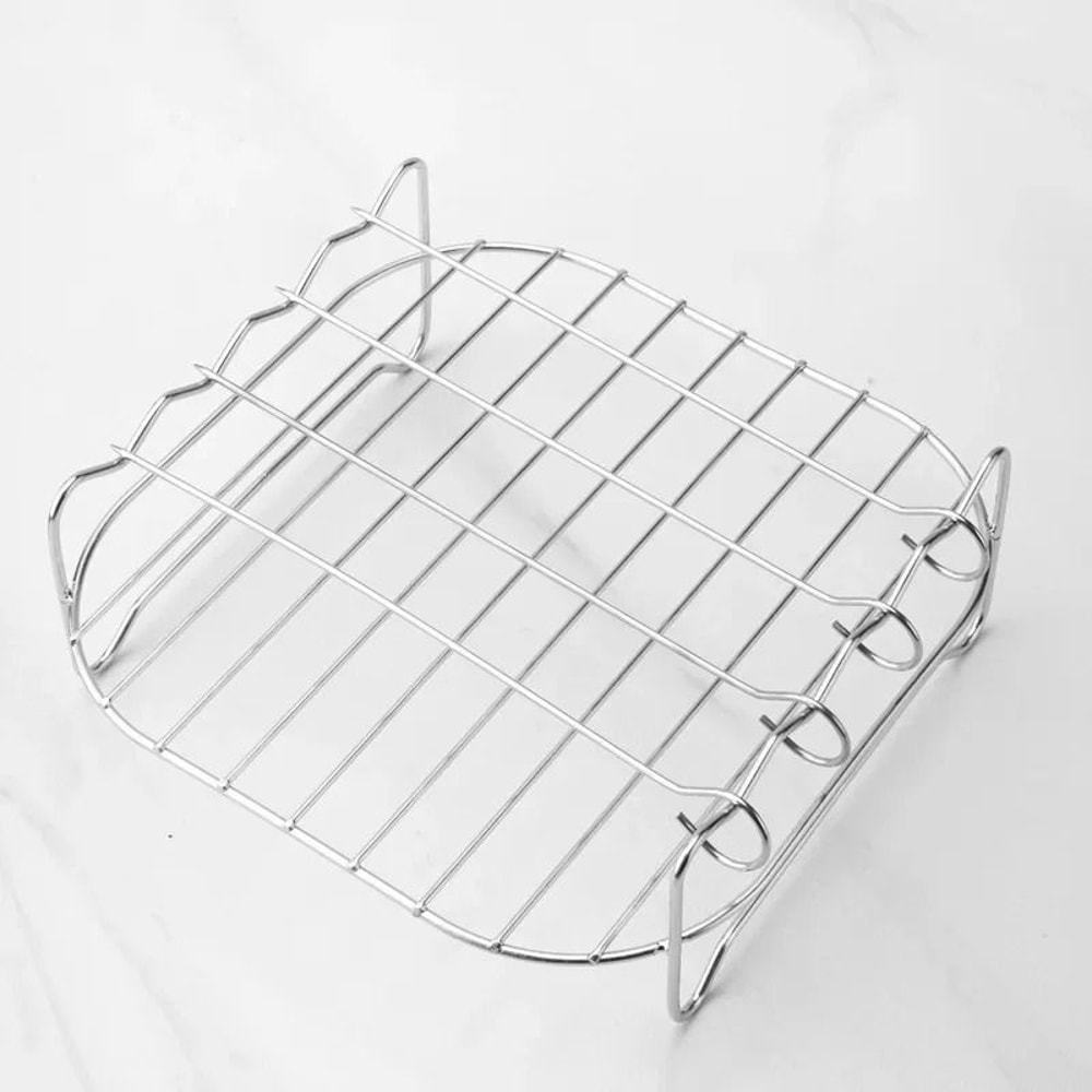 MultiLevel Stainless Steel Air Fryer Grill And Barbecue Skewer Rack 5