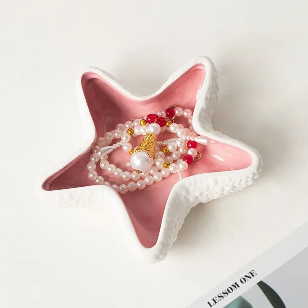 Modern White Starfish Ceramic Trinket Tray And Unique Decor Ashtray 2