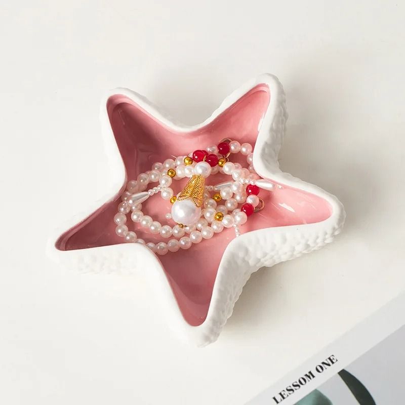 Modern White Starfish Ceramic Trinket Tray And Unique Decor Ashtray 2