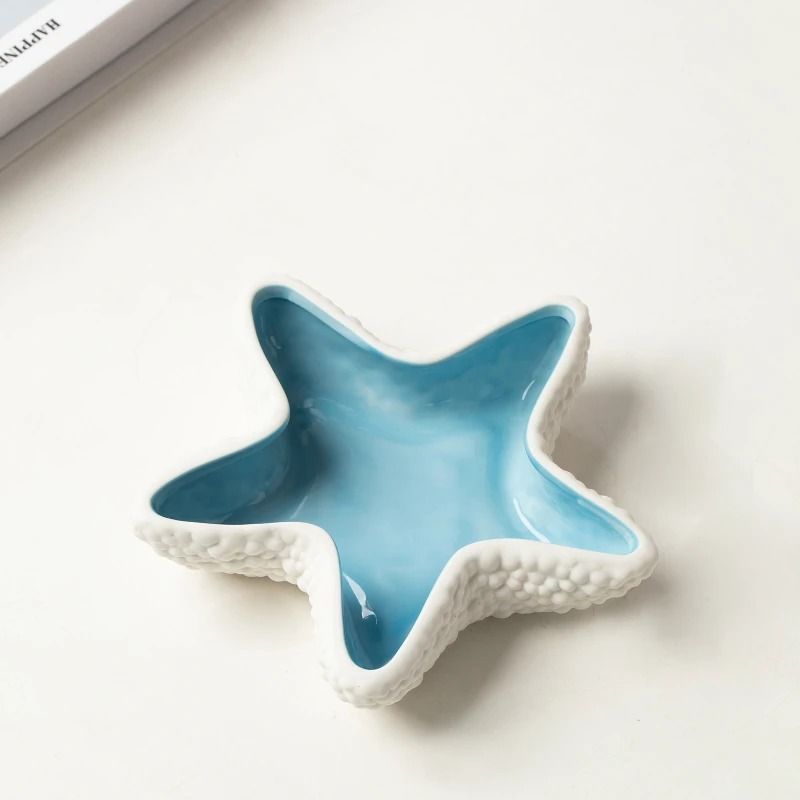 Modern White Starfish Ceramic Trinket Tray And Unique Decor Ashtray 7