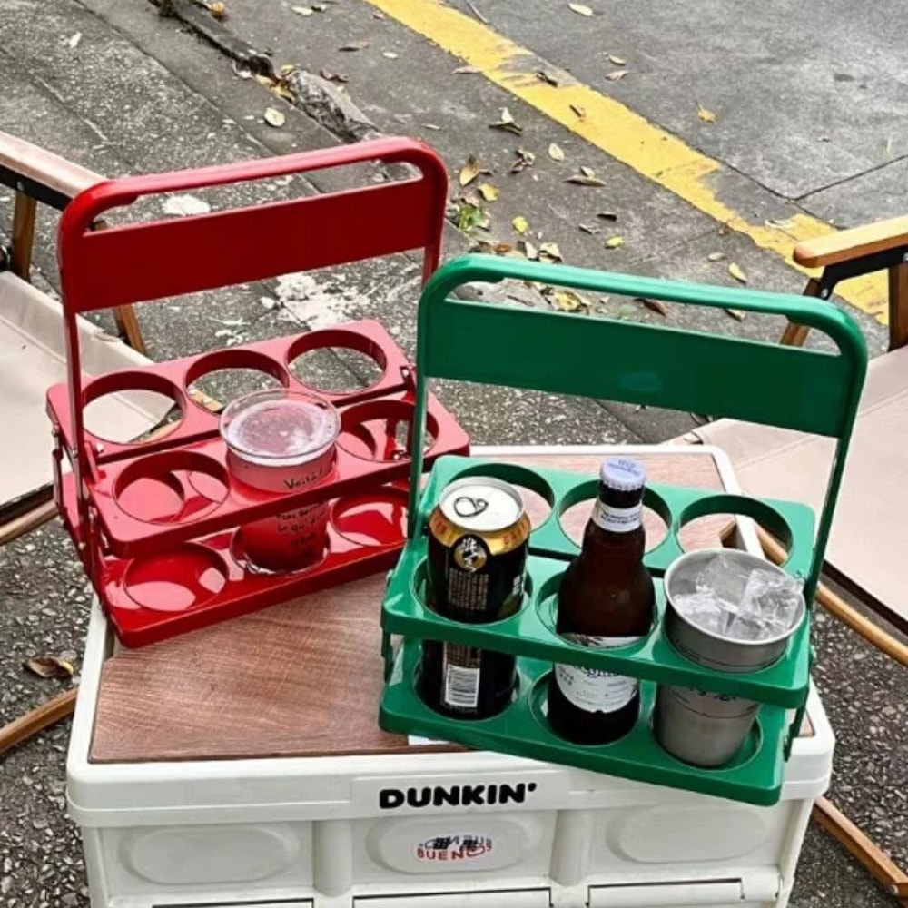 Foldable 6Hole Beverage Carrier And Reusable Wine Bottle Rack 5