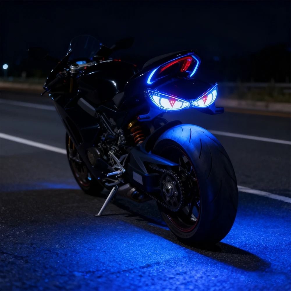 Gemini Said Universal 12V Motorcycle LED Devil Eye License Plate Tail Light 0