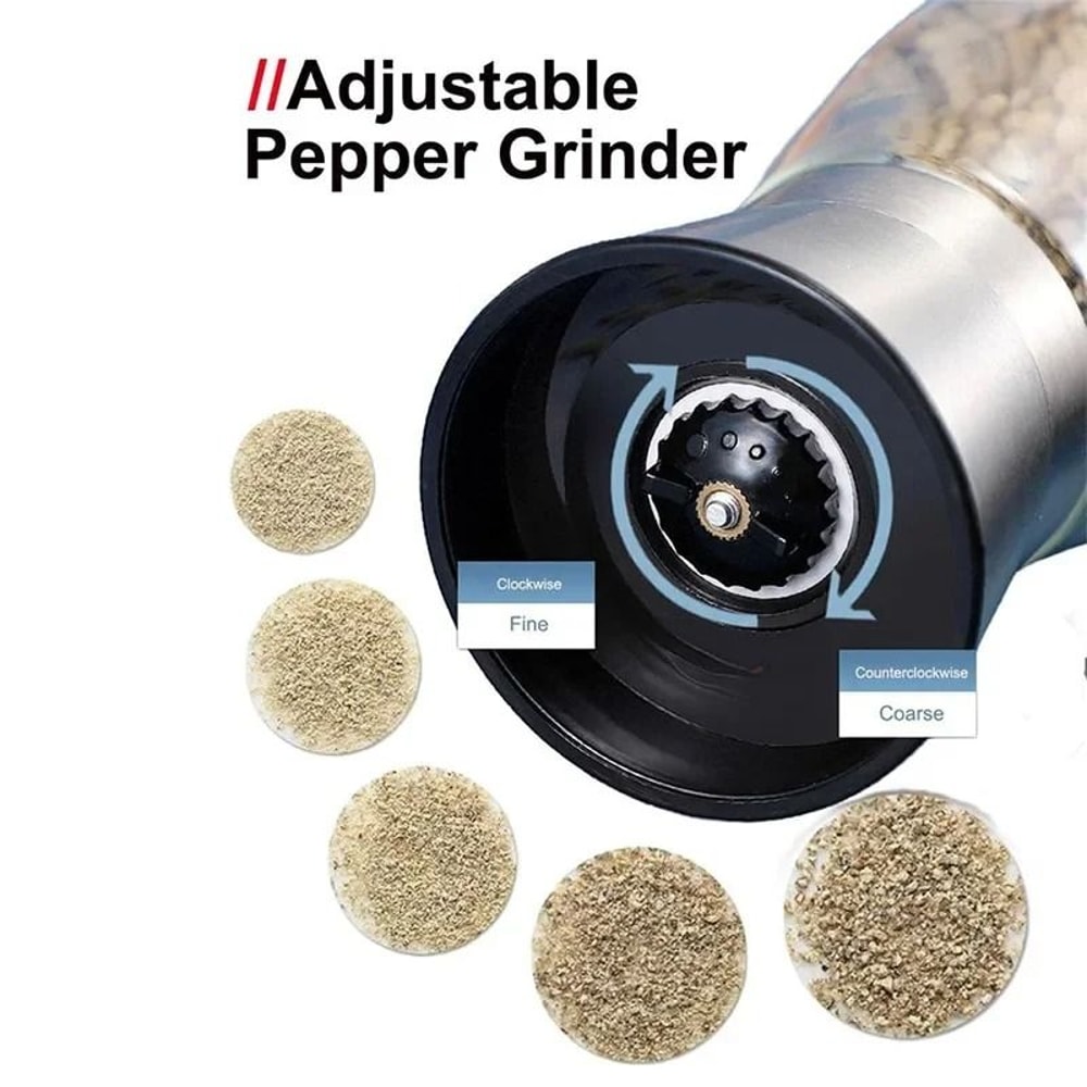 Stainless Steel Manual Salt And Pepper Grinder Set 2
