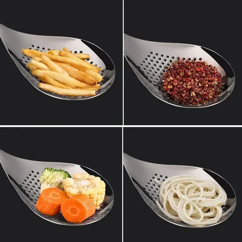 2Piece Stainless Steel Skimmer And Slotted Strainer Spoon Set 5