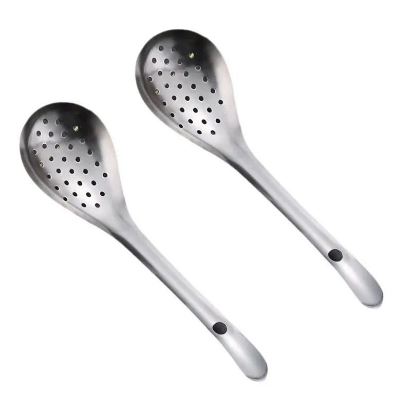 2Piece Stainless Steel Skimmer And Slotted Strainer Spoon Set 6
