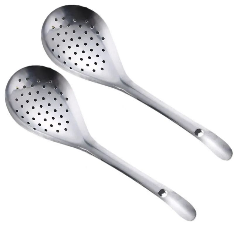 2Piece Stainless Steel Skimmer And Slotted Strainer Spoon Set 7