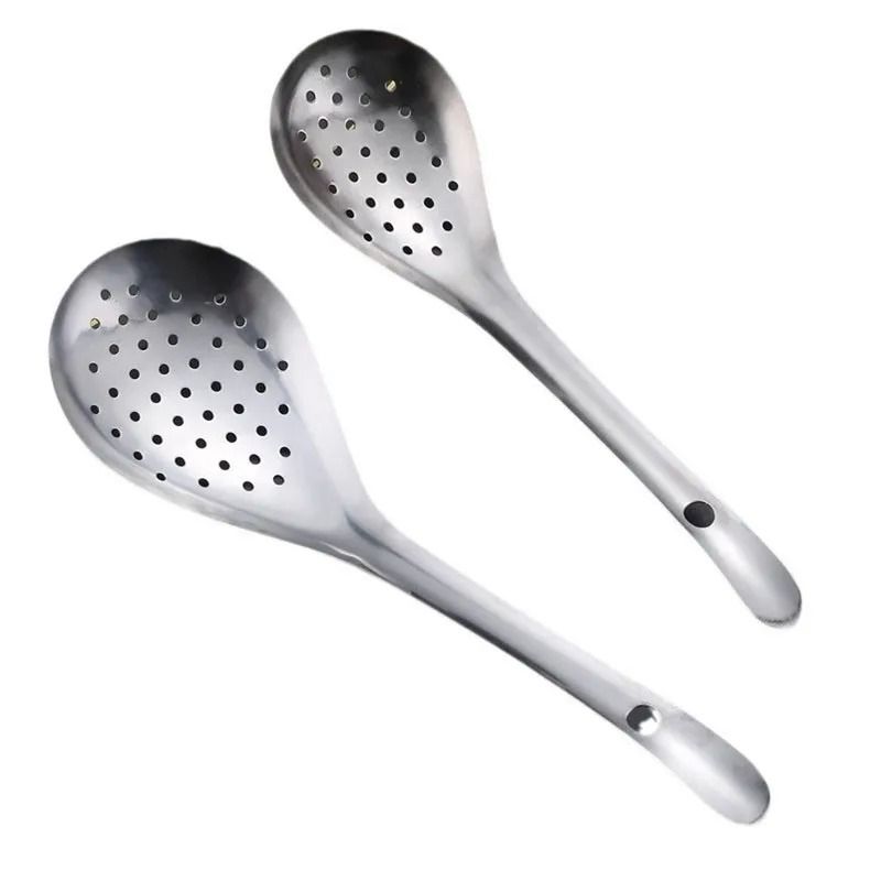 2Piece Stainless Steel Skimmer And Slotted Strainer Spoon Set 8