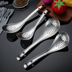 304 stainless steel perforated skimmer and colander spoon