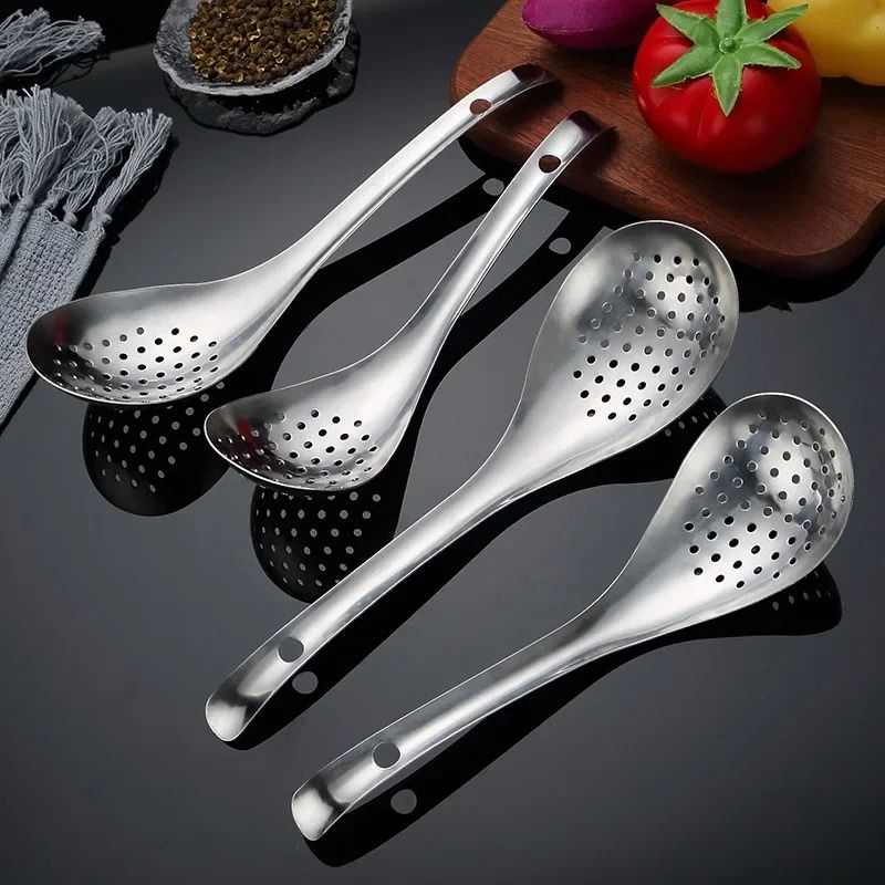304 Stainless Steel Perforated Skimmer And Colander Spoon 0
