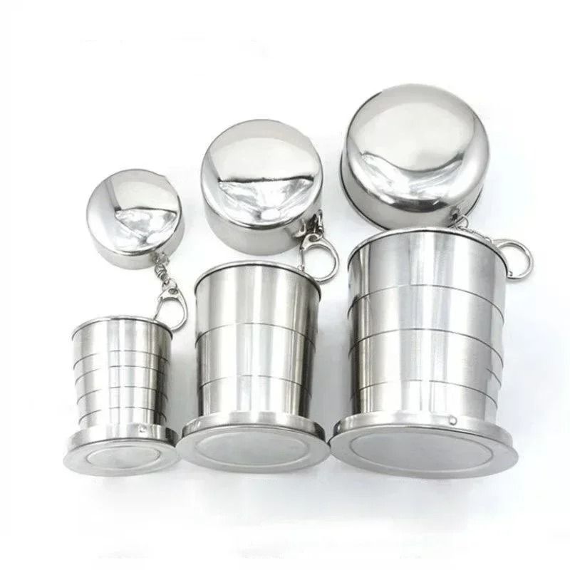 Stainless Steel Retractable Folding Cup And Portable Camping Teaware 1