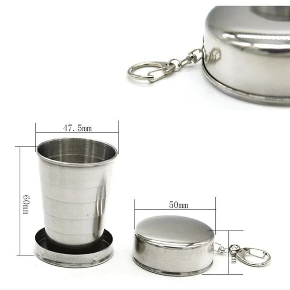 Stainless Steel Retractable Folding Cup And Portable Camping Teaware 2