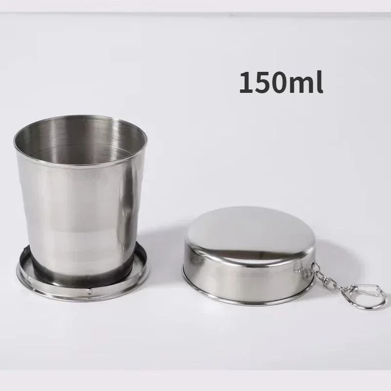 Stainless Steel Retractable Folding Cup And Portable Camping Teaware 6