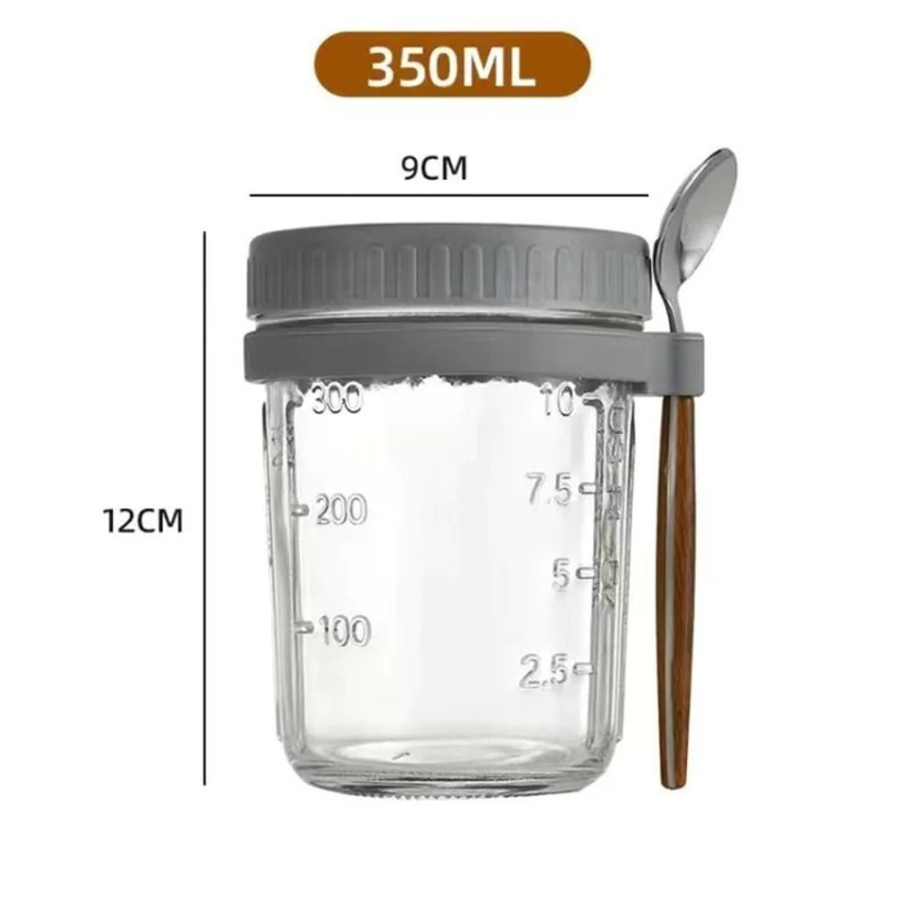 Airtight Overnight Oats Container With Integrated Spoon And Measurement Scale 7
