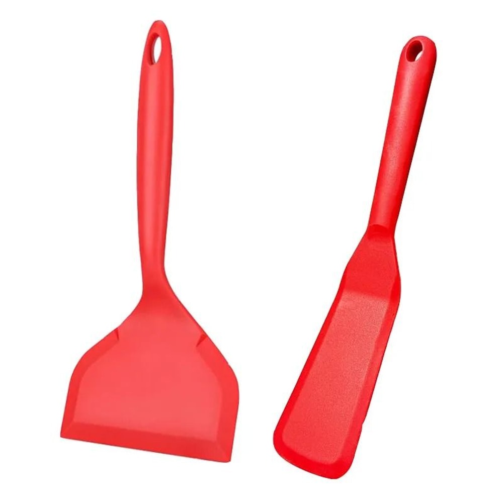 2Piece Wide And Thin Silicone Spatula Turner Set 7