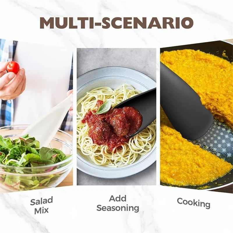 Premium Silicone Cooking Spoon And Multipurpose Spatula With Natural Wood Handle 5