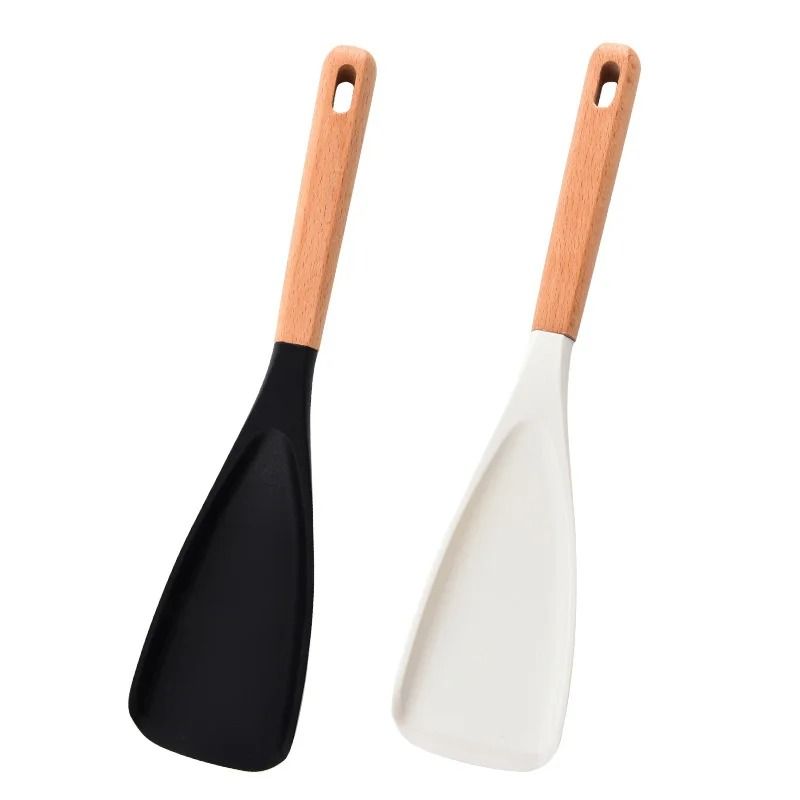 Premium Silicone Cooking Spoon And Multipurpose Spatula With Natural Wood Handle 7