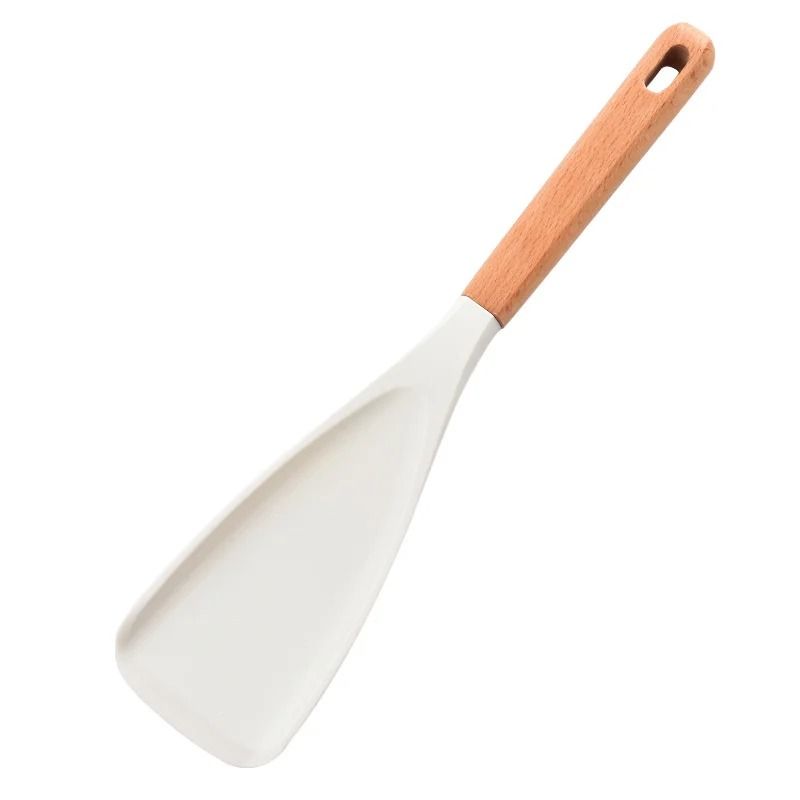 Premium Silicone Cooking Spoon And Multipurpose Spatula With Natural Wood Handle 8