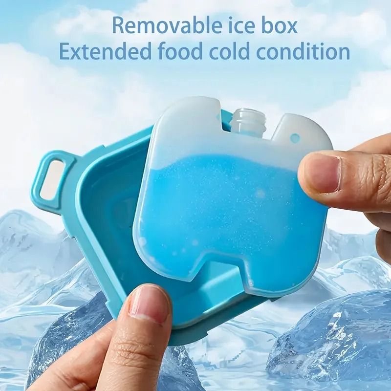 DoubleLayer 580ML Salad And Yogurt Cup With Ice Grids And Integrated Spoon 4