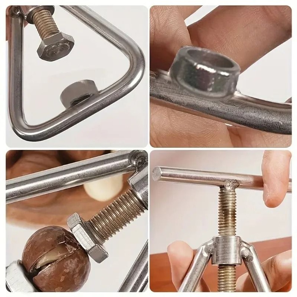 Stainless Steel HeavyDuty Nut Cracker With Adjustable Screw Mechanism 5