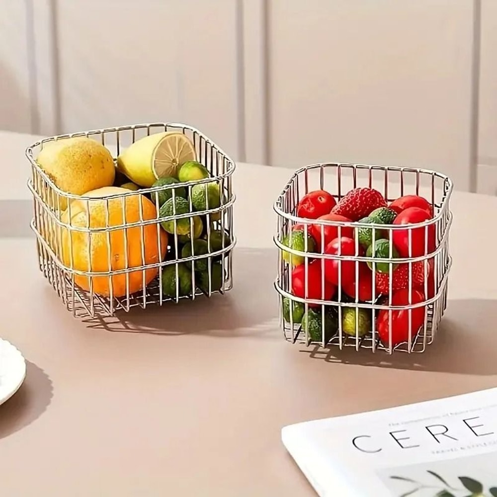 Premium Stainless Steel Minimalist Desktop Organizer Drainage Basket 0
