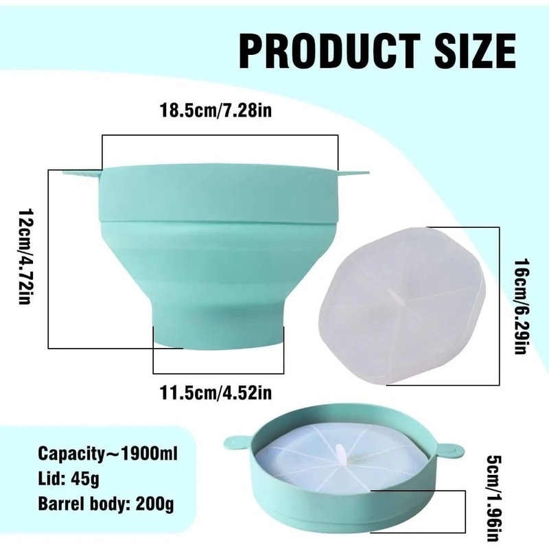 Silicone Collapsible Microwave Popcorn Popper With EasyVent Lid 5