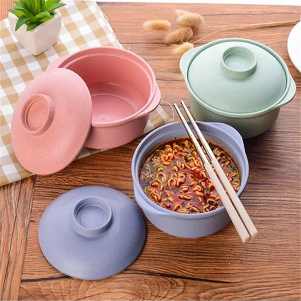 Japanese Style Instant Noodle Bowl With Secure Vented Lid 1