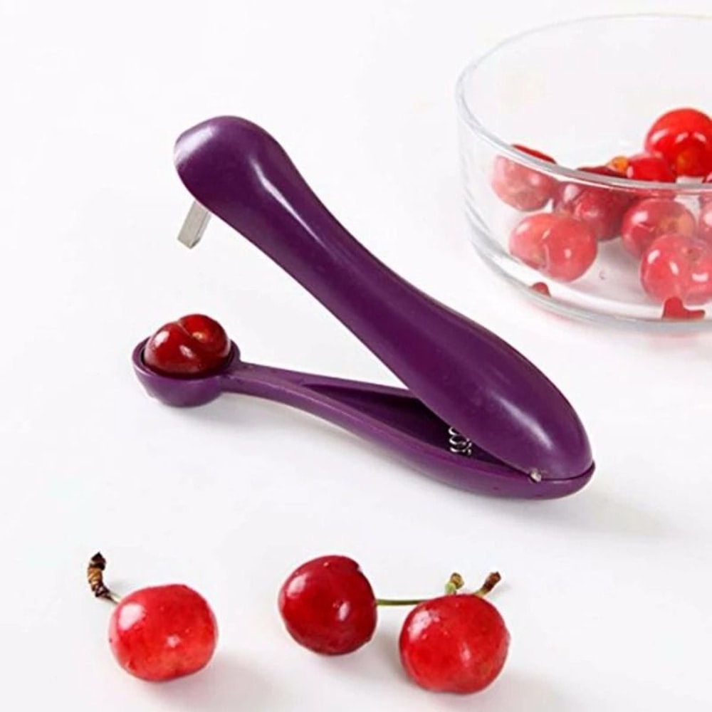 Precision Handheld Cherry Olive Pitter With SplashGuard Design 2